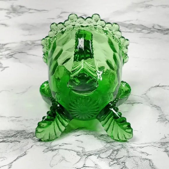 Degenhart Glass Forget Me Not Trinket Toothpick Paperweight Vtg - Picture 4 of 6